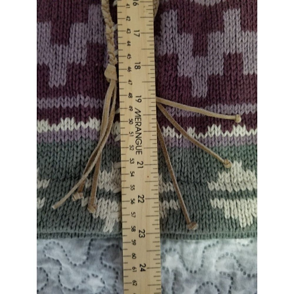 Beaver Canoe Vintage Western Aztec Vest Hand Knit Size Medium - Picture 6 of 6